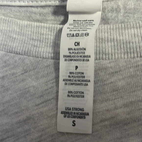 Canvas Cropped Gray T-Shirt with MIX and Palm Trees in black on pick sz S EUC - Picture 5 of 6